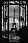 Unknown Artist Eiffel Tower Through Gates painting